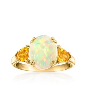 Ross-Simons Opal And Citrine 3-Stone Ring - Yellow
