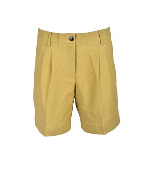 Douuod Cotton Cupro Shorts - Yellow