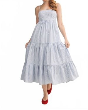 Mustard Seed Striped Tieback Midi Dress - Blue