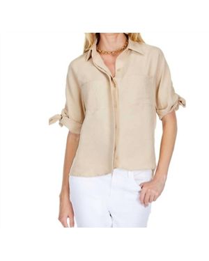 J joy The Tie Sleeve Shirt - Natural