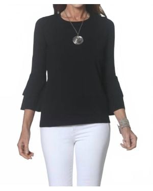 J'Envie/Eli Flounce Sleeve Top - Black