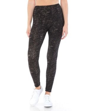 TRUEDAMES Yoga Style Banded Lined Printed Knit Legging With High Waist - Black