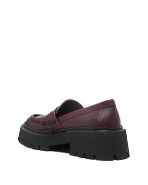 Vic Matié Penny Loafer Flat Shoes With Chunky Lug Sole - Brown