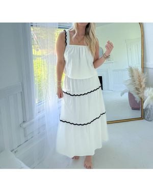 In February Mack Tiered Midi Skirt Set - Blue