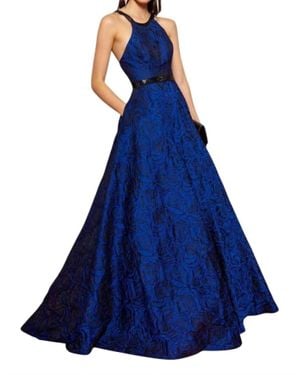 Colors Dress Evening Gown With Pockets - Blue