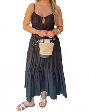Lilbelle Charlotte Kari Ruched Midi Dress - Blue