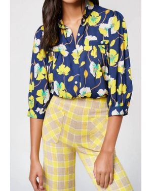 Smythe Shirred Pocket Blouse - Yellow