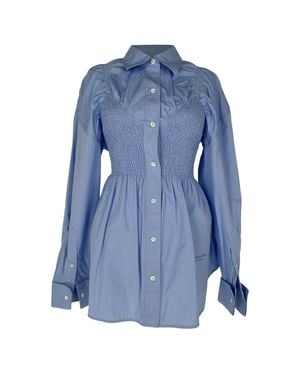 Alexander Wang Smocked Bodice Shirt - Blue