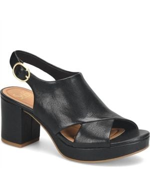 Söfft Liv Leather Platform Heel Sandals - Black