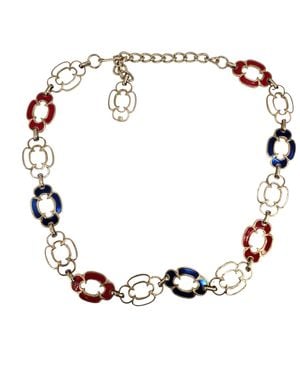 MADISON BEVERLY HILLS Vintage Chain Belt 70S Mod Enamel - Metallic