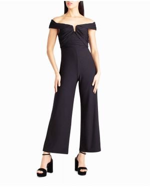 Nicole Miller Whitney Off-The-Shoulder Jumpsuit - Blue