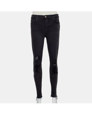 J Brand Demen Denim Distressed Skinny Alana Jeans - Blue