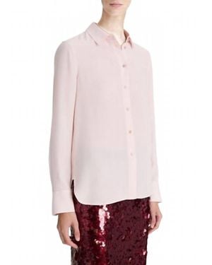 Vince Slim Fitted Button Down Blouse - Red