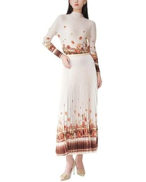 Linda Charm 2Pc Blouse & Skirt Set - White