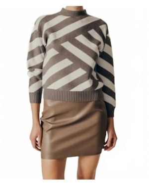 DELUC Taxodium Striped Sweater - Brown