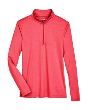 Team 365 Zone Sonic Heather Performance Quarter-Zip Pullover - Pink