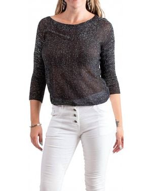 Gigi Moda Aliocha Sparkle Light Knit Top - Black