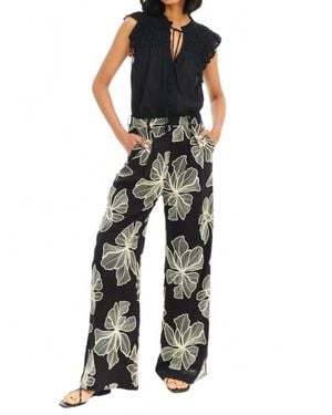 Allison Avery Hutton Embroidered Pants - Black