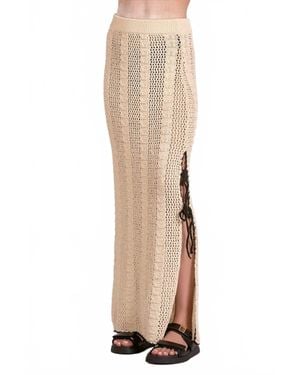 Elan Crochet Lined Skirt - Natural