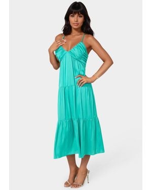 Bebe Tiered Maxi Sundress - Blue