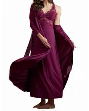 Fleur't Belle Epoque Lace T-Back Gown - Purple
