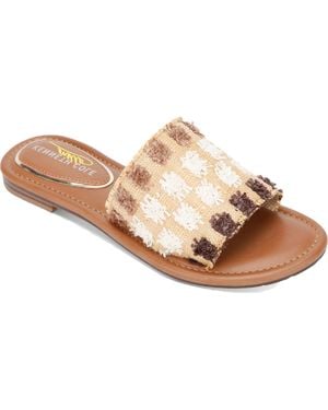 Kenneth Cole Mello Slide Slide Mules Flat Sandals - Brown