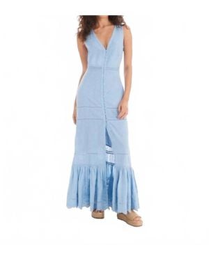 Allison Eyelet Aspen Maxi Dress - Blue