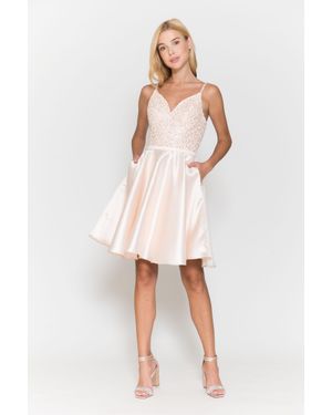 TRUEDAMES Short Cocktail Homecoming Sweet 16 Party Dress - White