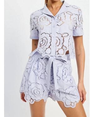 En Saison Brynlee Boxy Shirt - Blue