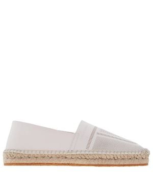Ferragamo Ferragamo Seda Leather Espadrilles, Size 7 C - Gray
