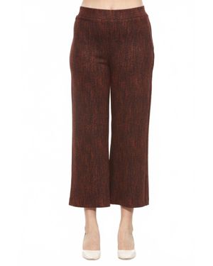 Joseph Ribkoff Chevron Jacquard Knit Culotte Pant - Brown