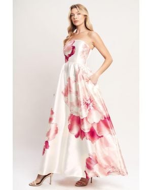 TRUEDAMES Luxe Peony Woven Maxi Dress - Pink