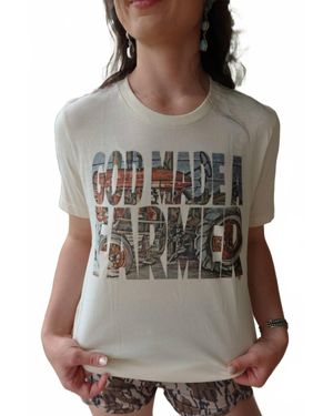 Bella Canvas God Made A Farmer Graphic Tee - Brown