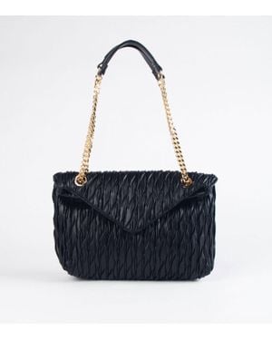 Sondra Roberts Pleated Nappa Chain Strap Bag - Blue