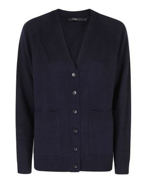 Seventy Wool And Cashmere Blend Cardigan With V-Neckline - Blue