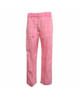 Victoria Beckham Plaid Pants - Pink