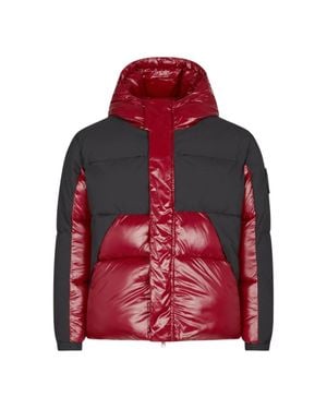 Save The Duck Luma Hooded Puffer Jacket - Red