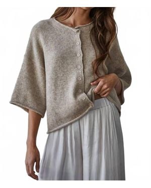 By Together Quarter Sleeve Knit Cardigan - Gray