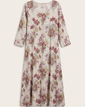 April Cornell Floral Long Sleeves Caftan Dress - Multicolor