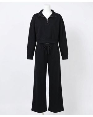 Z Supply Downtown Half Zip Sweatshirt Top - Black