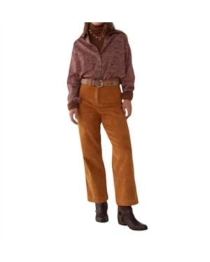 MAISON HOTEL Gaia Printed Button Down Blouse - Brown