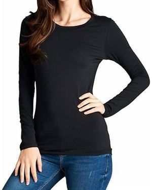 Active Basic Let's Start Here Long Sleeve Top - Black