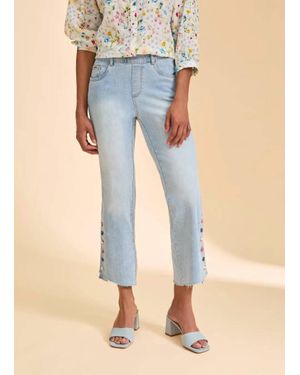 Fdj Pull-On Boot Crop Denim Jeans - Blue