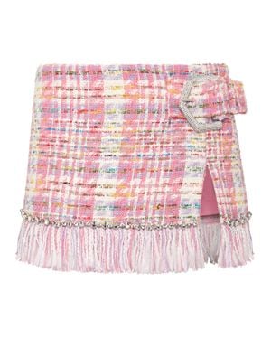 Philipp Plein Mini Skirt Tweed - Pink