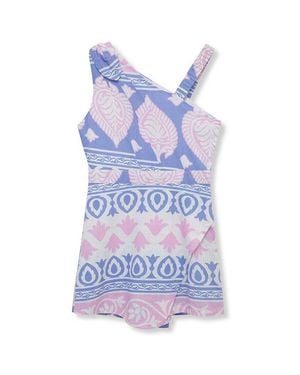 Habitual Asymmetrical Tie Romper - Blue