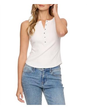 Flag & Anthem Denning Henley Tank Top - White