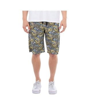 A.P.C. A. P.C. Graphic-Print Vince Cotton Shorts - Gray