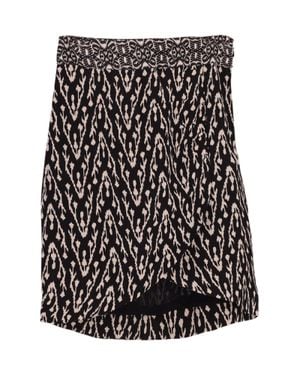Ba&sh Iliade Wrap-Effect Printed Mini Skirt - Black
