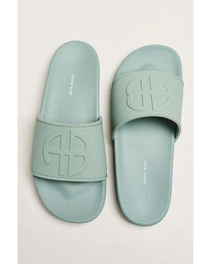 Anine Bing Isla Slide Sandals - Green