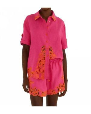 FARM Rio Fruit Richiliuer Artisanal Buttoned Shirt - Red